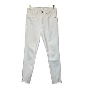 Good American Jeans Good Legs Crop Skinny Raw Hem Denim White Women's Size 10/30